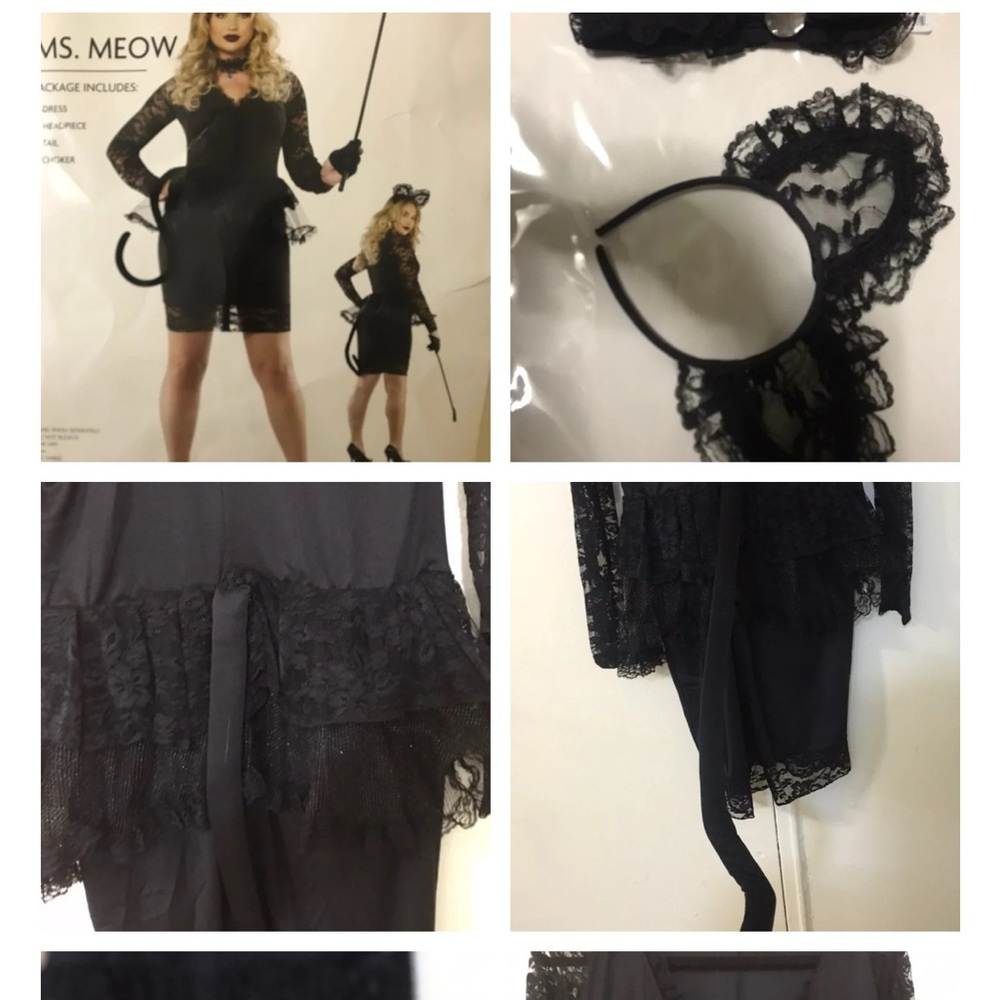 Ashley Stewart Elegant Black Lace Long Sleeve Dress